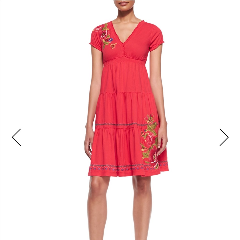*Final* Johnny Was Red Embroidered Dress - Small